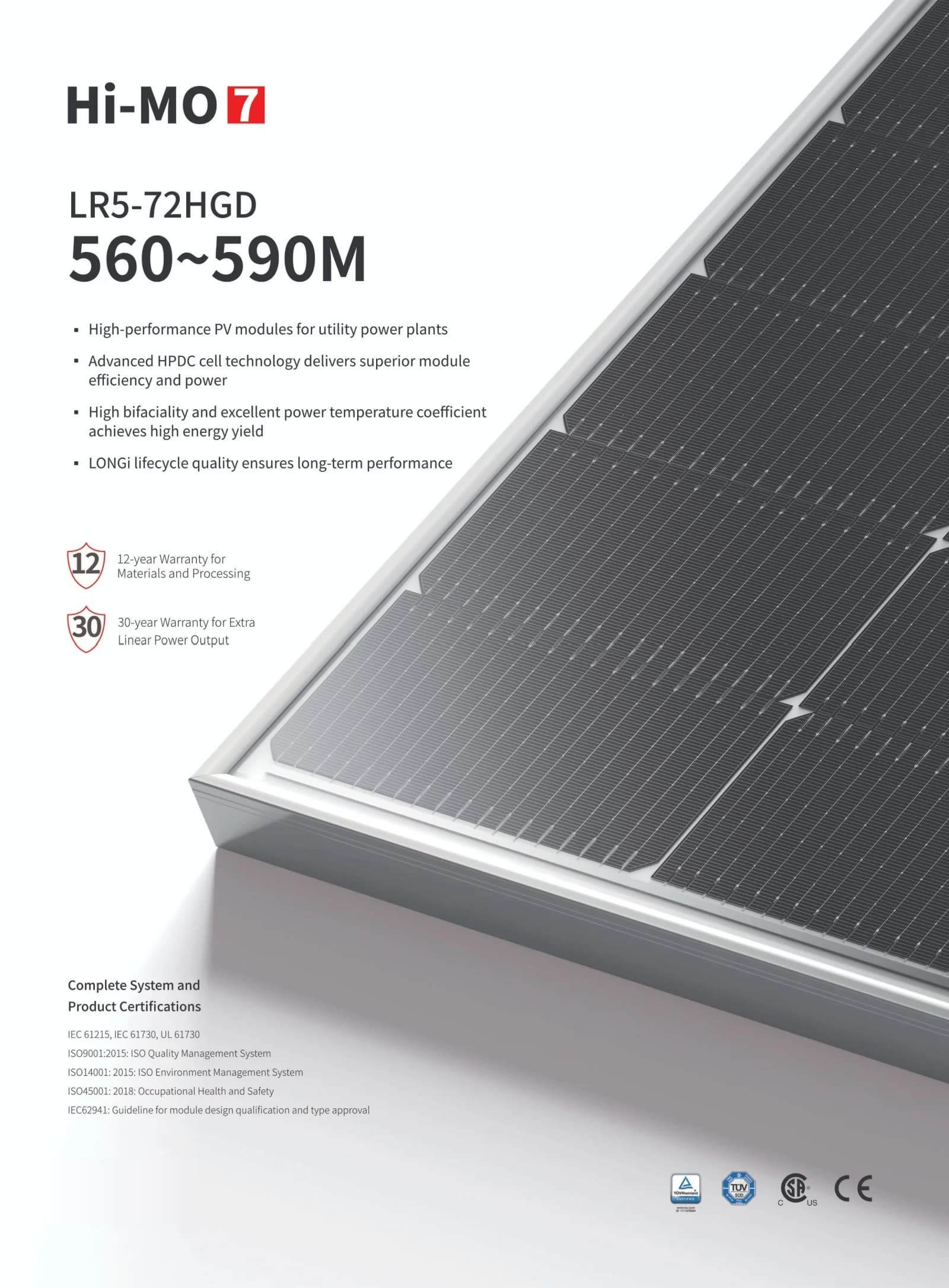 【Hi-MO7】590W 600W 615W 620W LR5-72HGD 560~590M