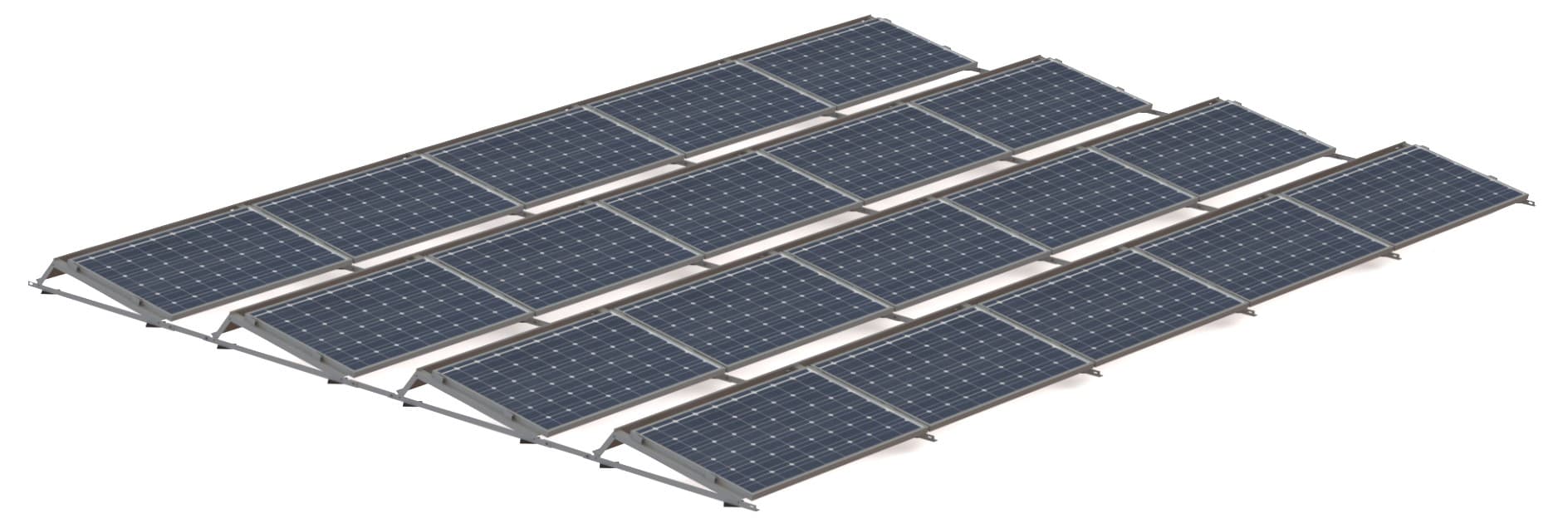 PROFINESS flat roof aerodynamic south system 15°