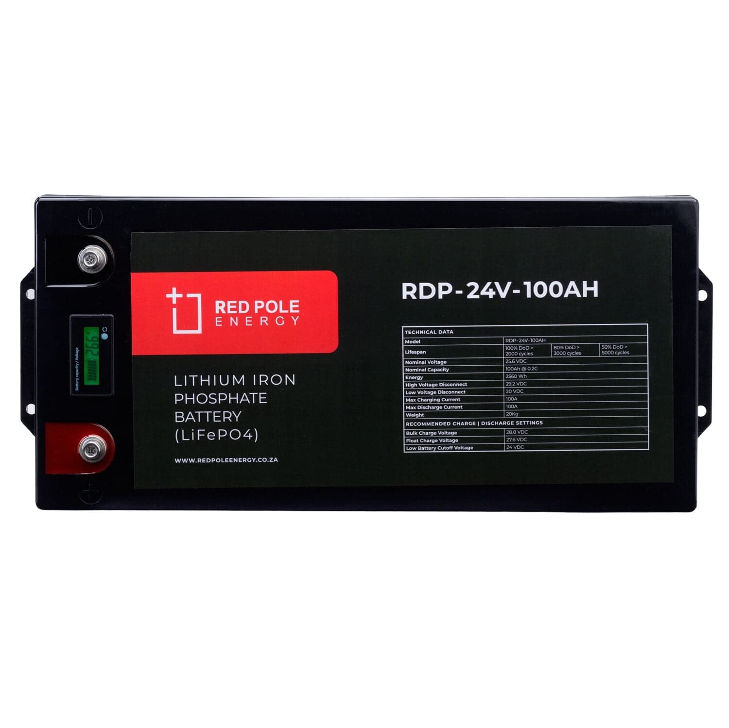 24V 100Ah 2.56kWh Lithium Battery