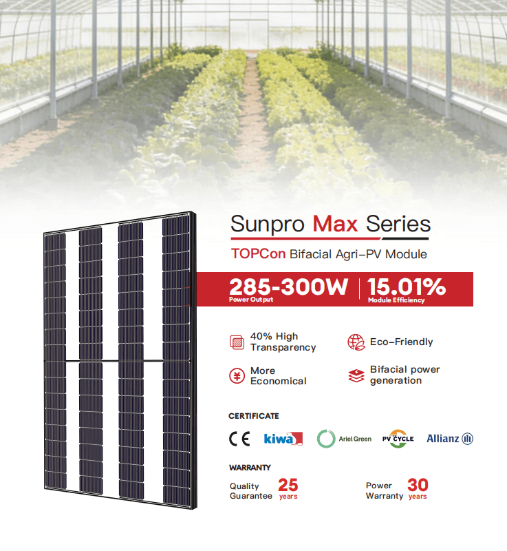 SPDG(285-300w)-N64R12 Agri-PV Module