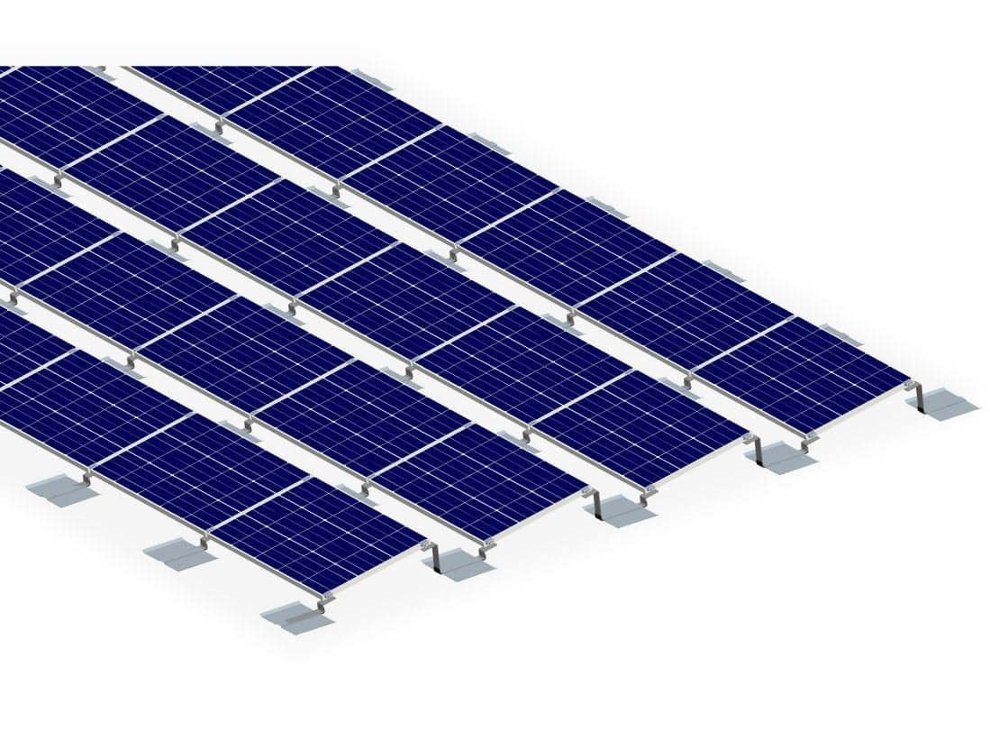 Rail-free ballasted flat mounting system