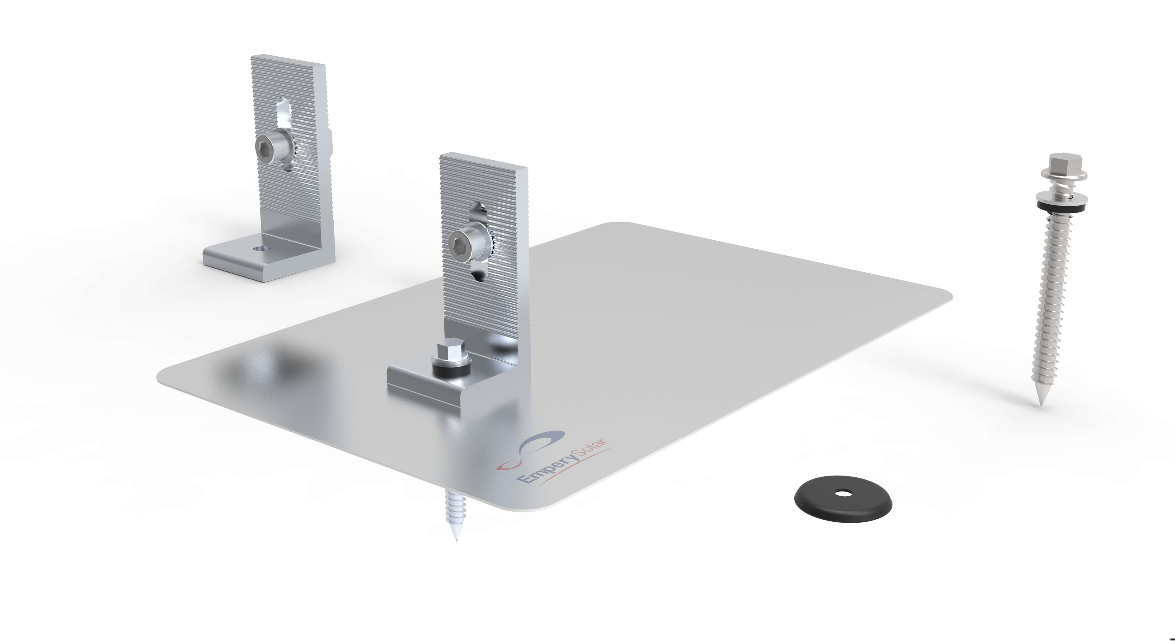 L Feet + Flashing Plate Shingle Roof Solar Mount