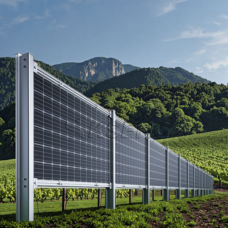 Vertical solar fence ground mount