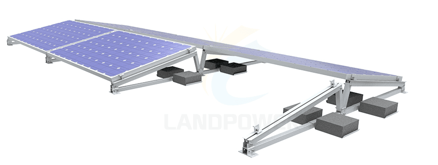 East West Flat Roof Ballasted Solar Mounting