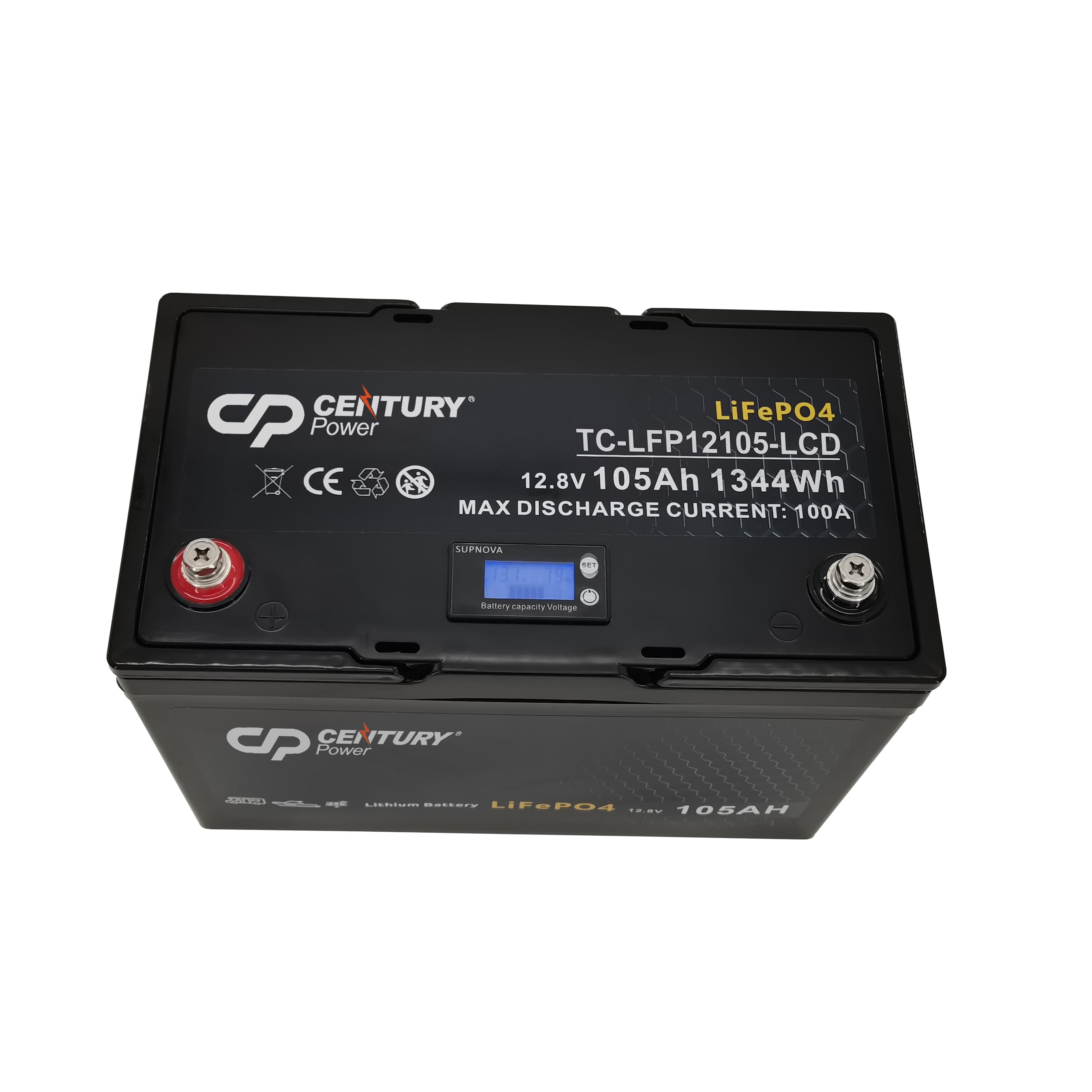 12.80V 100Ah LiFePO4 Battery LED display