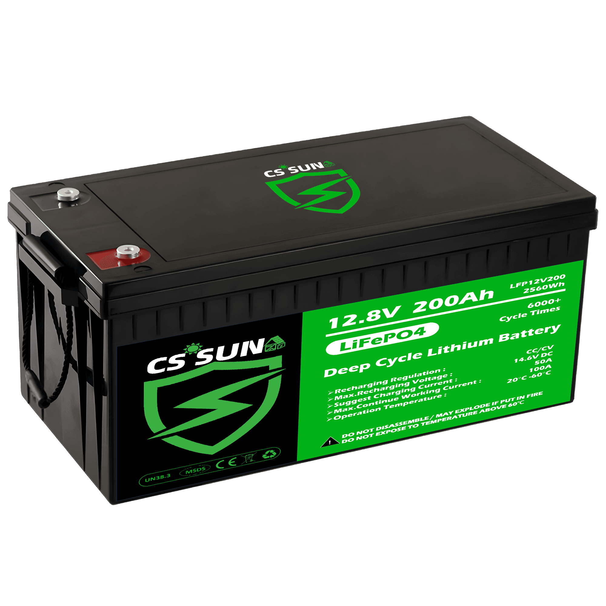 CSSUN LFP12V200 LiFePo4 Battery 12V 200Ah