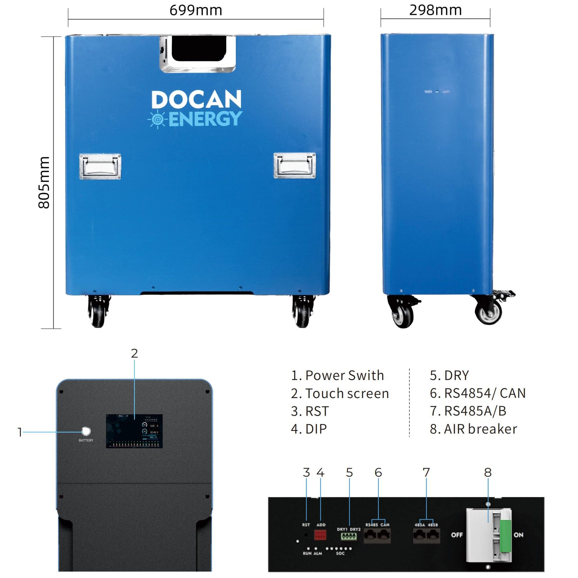 Docan Energy BAT 51.2V 314AH 16KW Lifepo4 Batte...
