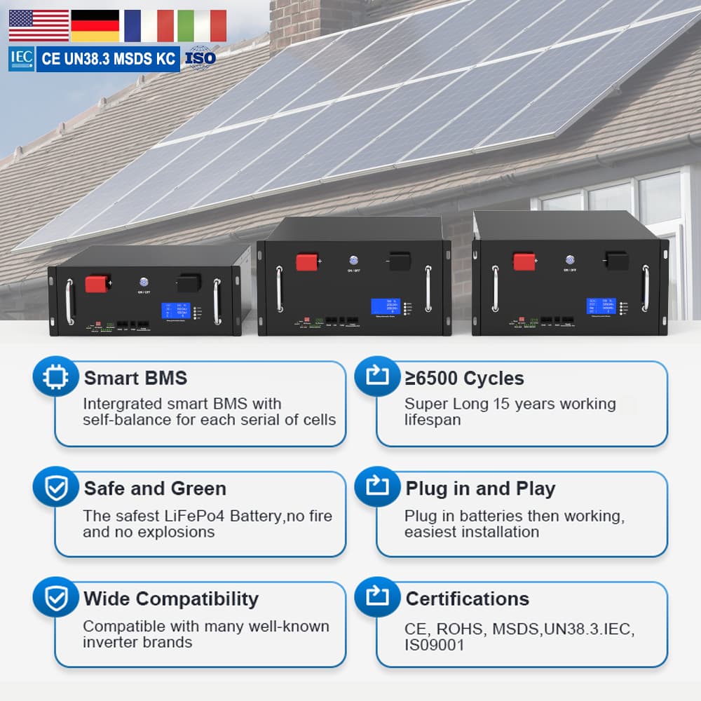 10Kwh~50Kwh Rack Mounted Lithium LiFePO4 Battery
